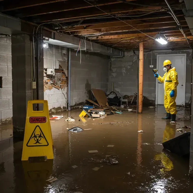 Flooded Basement Electrical Hazard in Stevens Point, WI Property